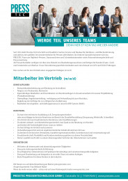 presstec stellenanzeige mitarbeiter vertrieb