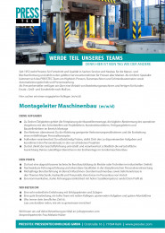 pt stellenanzeige montageleiter maschinenbau 